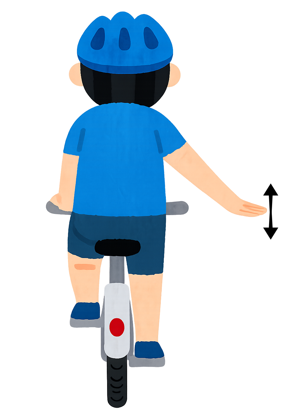 自転車の減速ハンドサイン