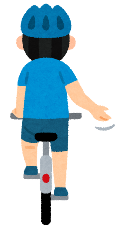 自転車の追い越し推奨のハンドサイン