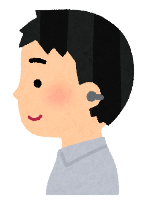 オープンイヤー型イヤホンのイラスト