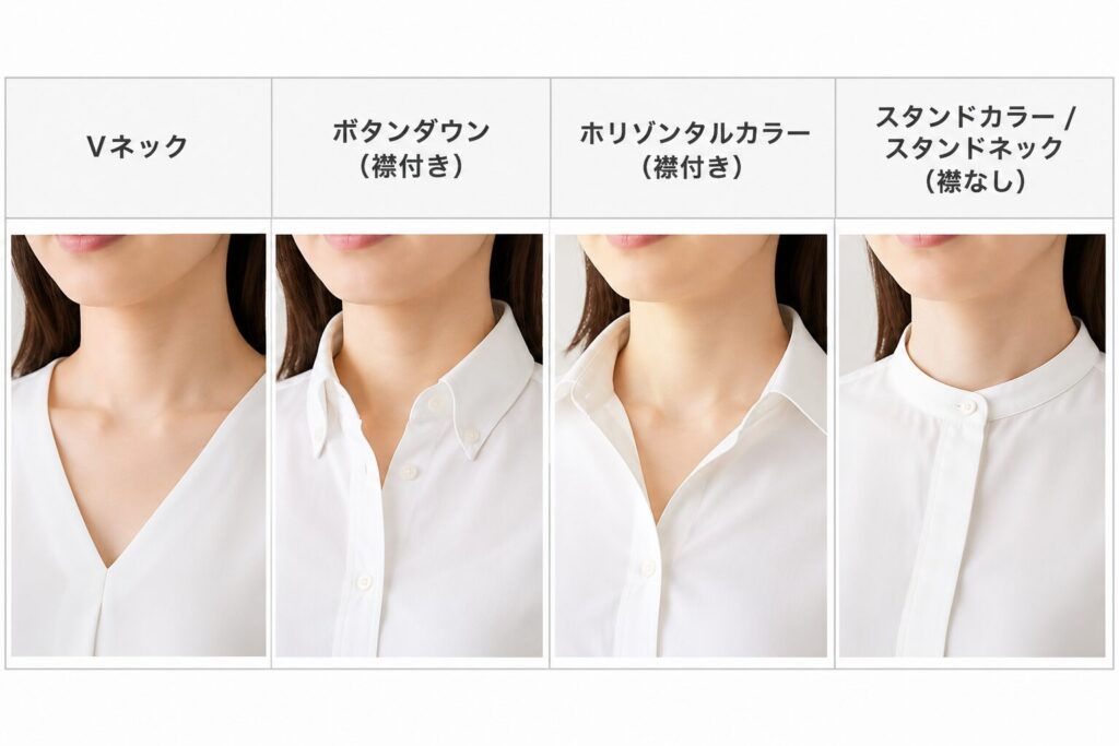 クールビズの女性の襟元のイメージ